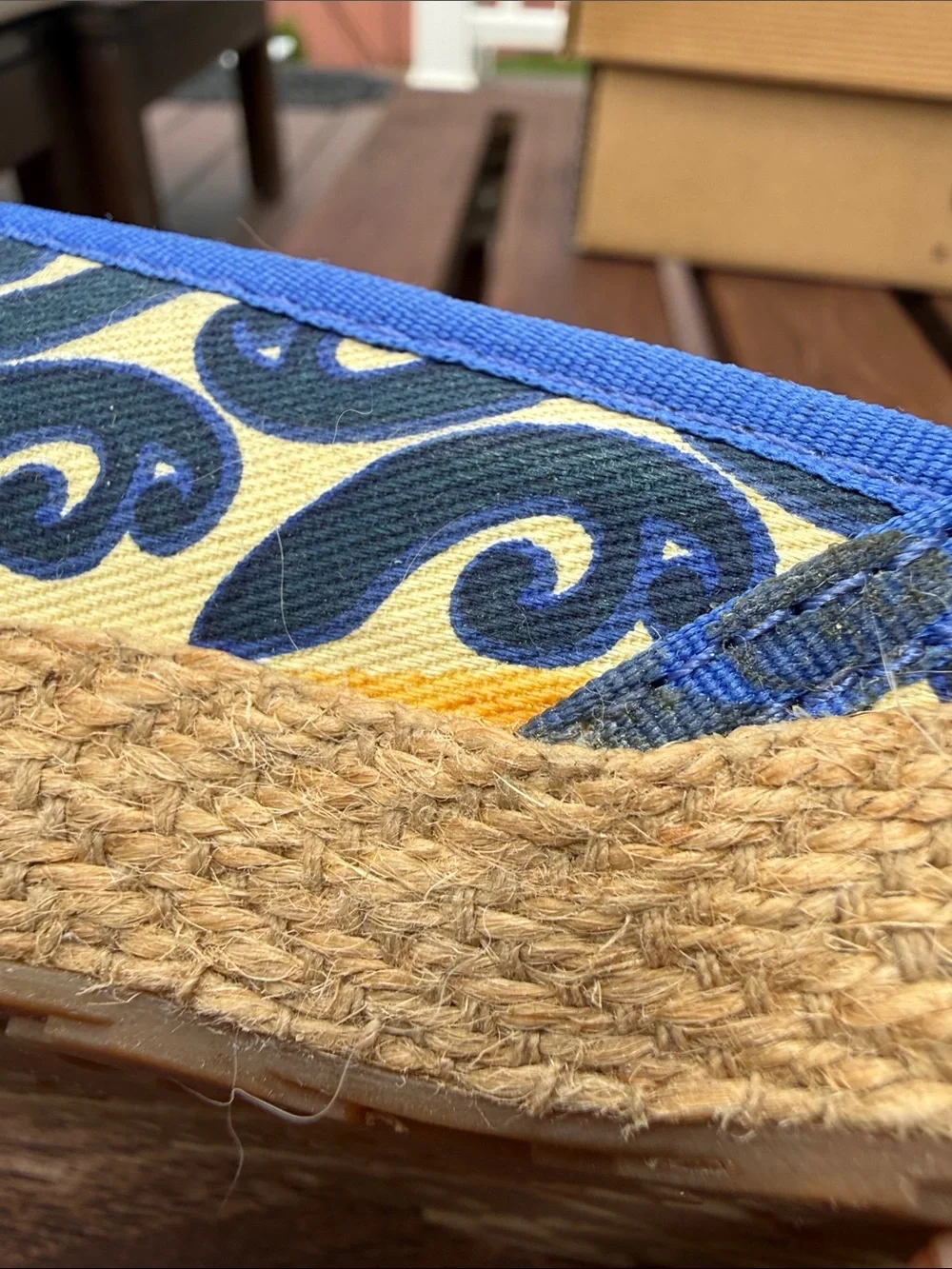 UGG Blue & Natural Scroll Espadrille Slip-Ons